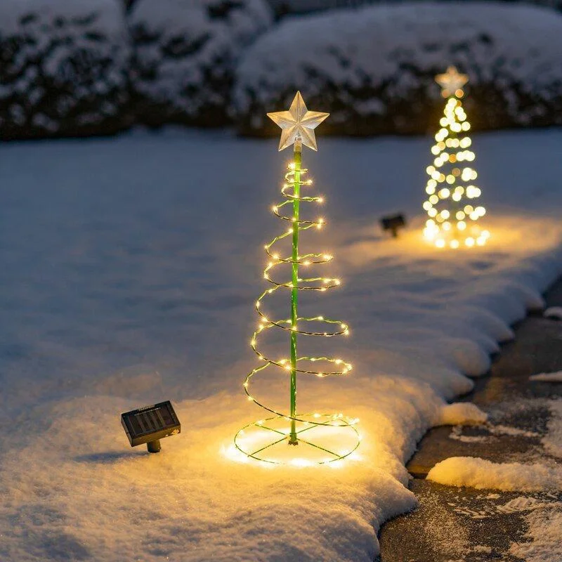 Guirnalda de luces Led solares impermeables para decoración de árbol de Navidad, adorno de Año Nuevo para jardín, 2023 - imagen 4