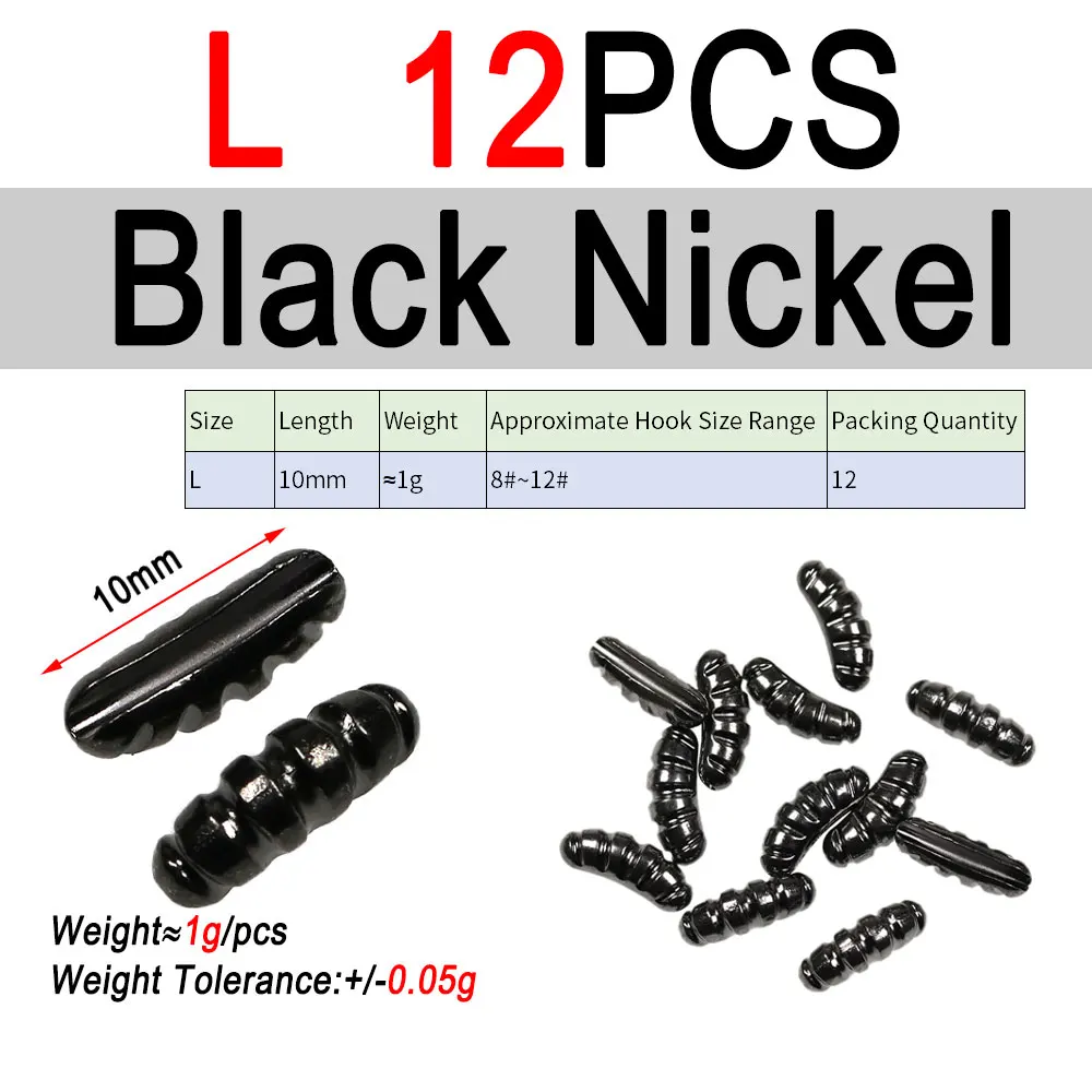 L 12pcs Black N