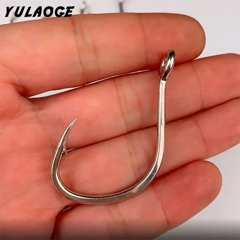 Anzuelo de pesca de mar con agujero, gancho de balanceo lento, con púas, gancho individual de acero de alto carbono, adecuado para pesca en el mar, 10 piezas - imagen 5