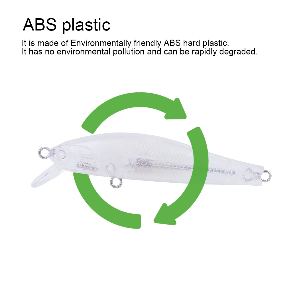 Hanlin-Señuelos de Pesca duros sin pintar, cebos de pesca de 7CM y 4,5G, 10/20 piezas espacios en blanco, deslizadores, Jerkbait, buceo poco profundo, flotantes, Wobbling, Minnow - imagen 5