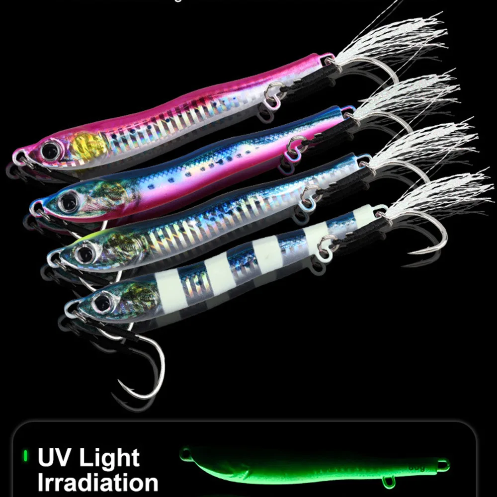 Plantilla de paso lento 40g60g80g plantilla de Metal cuchara de Jigging fundido señuelo de pesca de tierra agua salada lubina pargo atún Mahi cebo Artificial - imagen 5