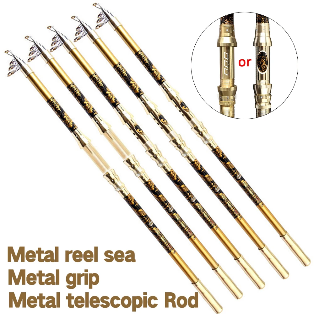 Caña de pescar telescópica giratoria, súper ligera, larga y dura, fibra de carbono, 2,1 M, 2,4 M, 2,7 M, 3,0 M, 3,6 M, caña de surf de viaje con enchufe de tierra - imagen 5