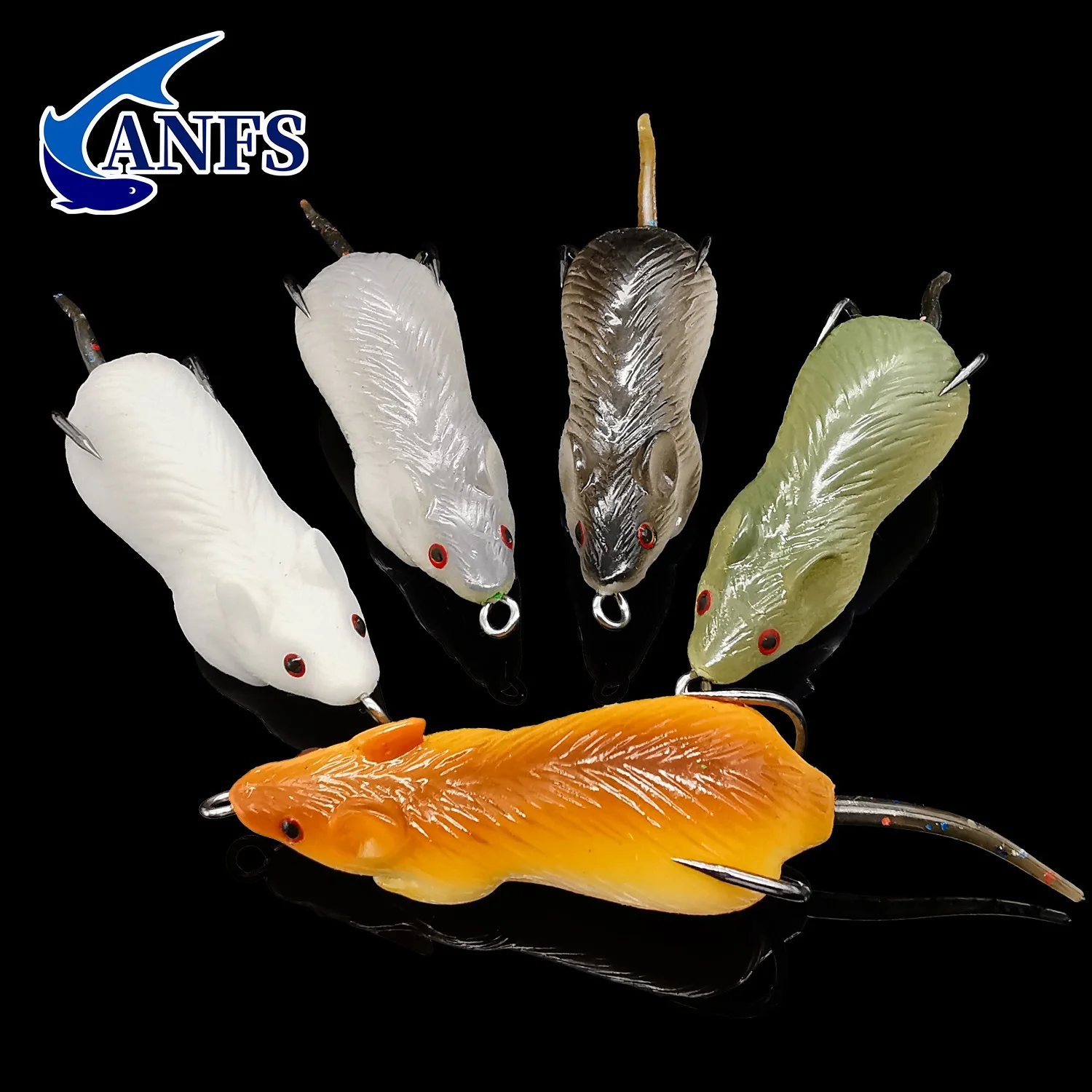 ANFS 1 pieza/5 piezas señuelo de pesca suave-cebo Artificial realista perfecto para pesca en agua dulce y salada - imagen 2