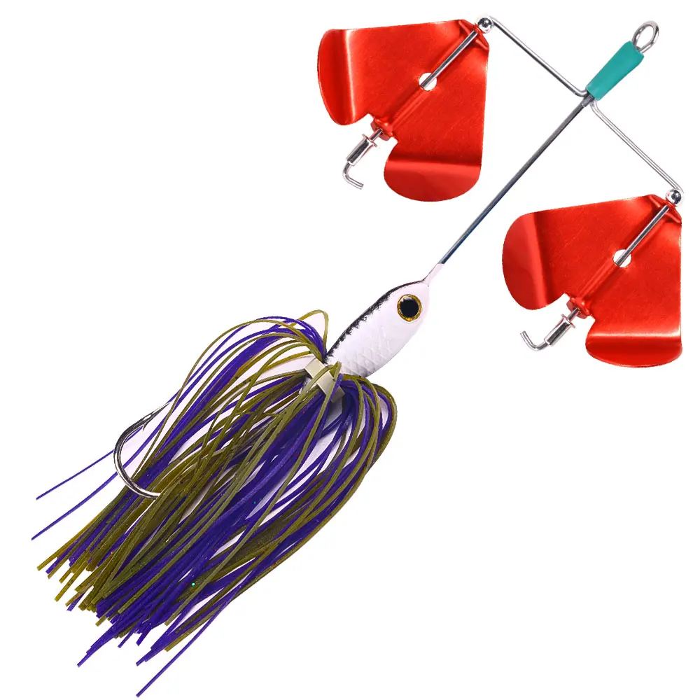 Señuelo de pesca giratorio con cola de lubina, cebo giratorio, Buzzbait, 13,5 cm, 21,5g, plantilla de natación, emisión de alta vibración, Spinnerbait de hoja de alzal - imagen 5