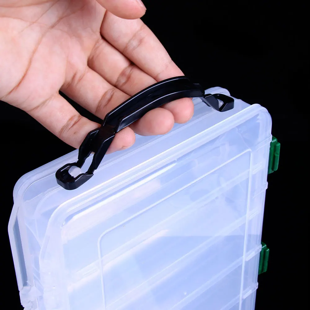 Caja de aparejos de pesca grande de doble cara con 10/14 compartimentos para almacenamiento de cebos grandes, señuelo de pesca de mar, caja de aparejos de pesca de alta resistencia - imagen 2
