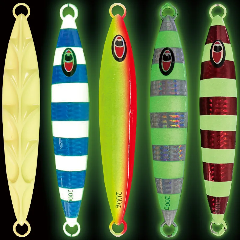 Wonderse 60g 80g 100g 120g 150g 200g plantilla de pesca de Metal luminosa placa de hierro de fundición larga hundimiento rápido curricán señuelo duro al por mayor - imagen 5