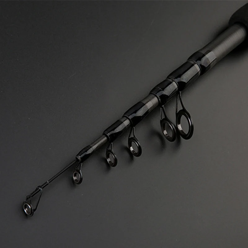 Caña de pescar telescópica de fibra de carbono, caña de pescar giratoria de fundición, peso de cebo, 15-35g, ultracorta, portátil, de viaje - imagen 4
