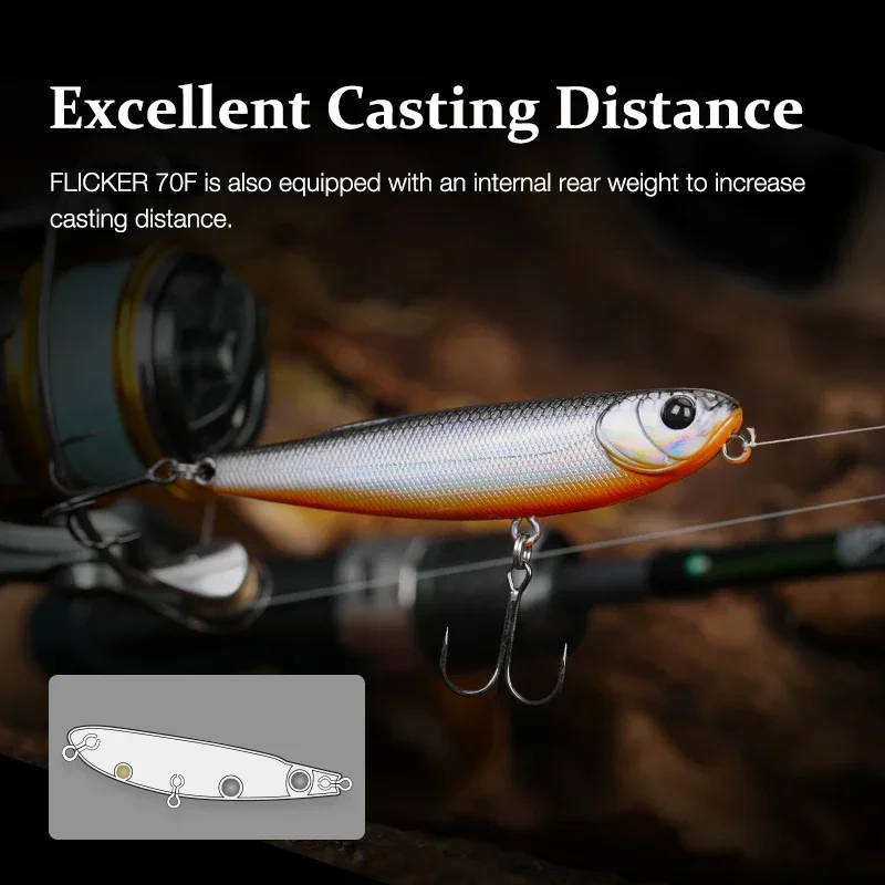 TSURINOYA Dog-X 70F Pencil – Cebo superficie para lance largo - imagen 4