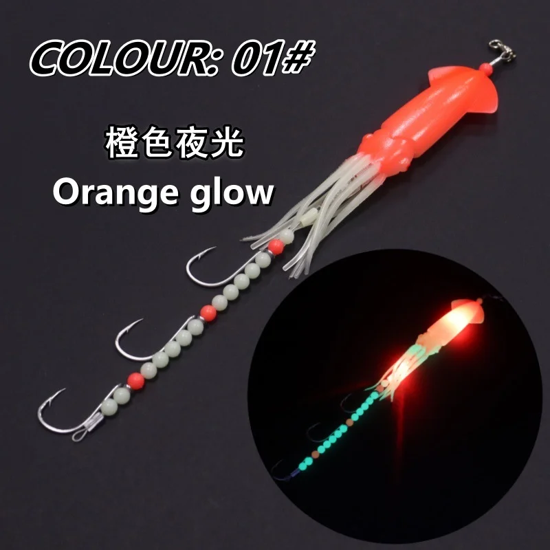 NUNATAK-cebo de calamar luminiscente electrónico, señuelo de cola de pelo, anzuelos de cuerda de calamar, barco, señuelo de pesca de mar, cebo de pesca brillante, BAITS de TUNA - imagen 2