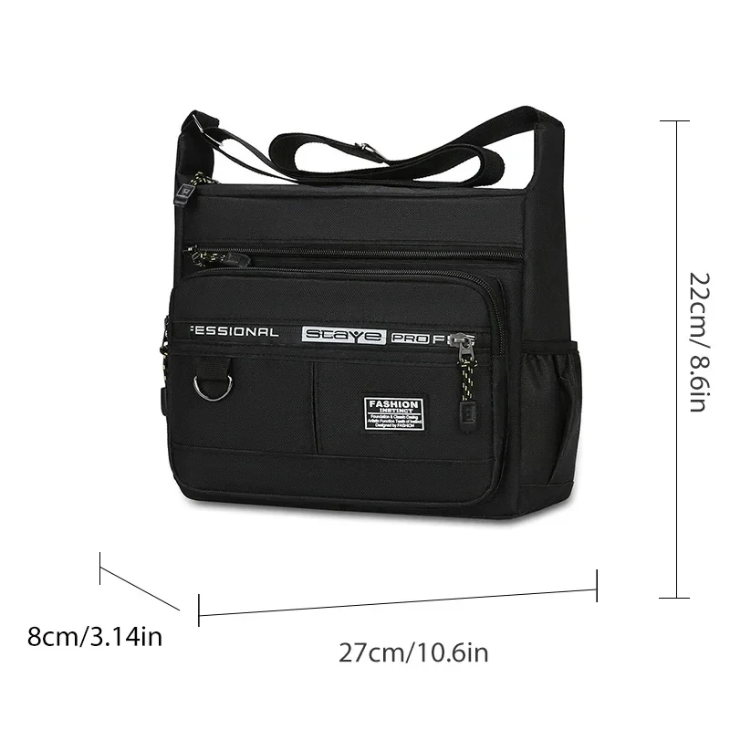 SHIQIAN bolso cruzado para hombre, bolso de hombro individual, bolso de almacenamiento de gran capacidad, bolso cruzado de negocios con múltiples bolsillos a la moda - imagen 4