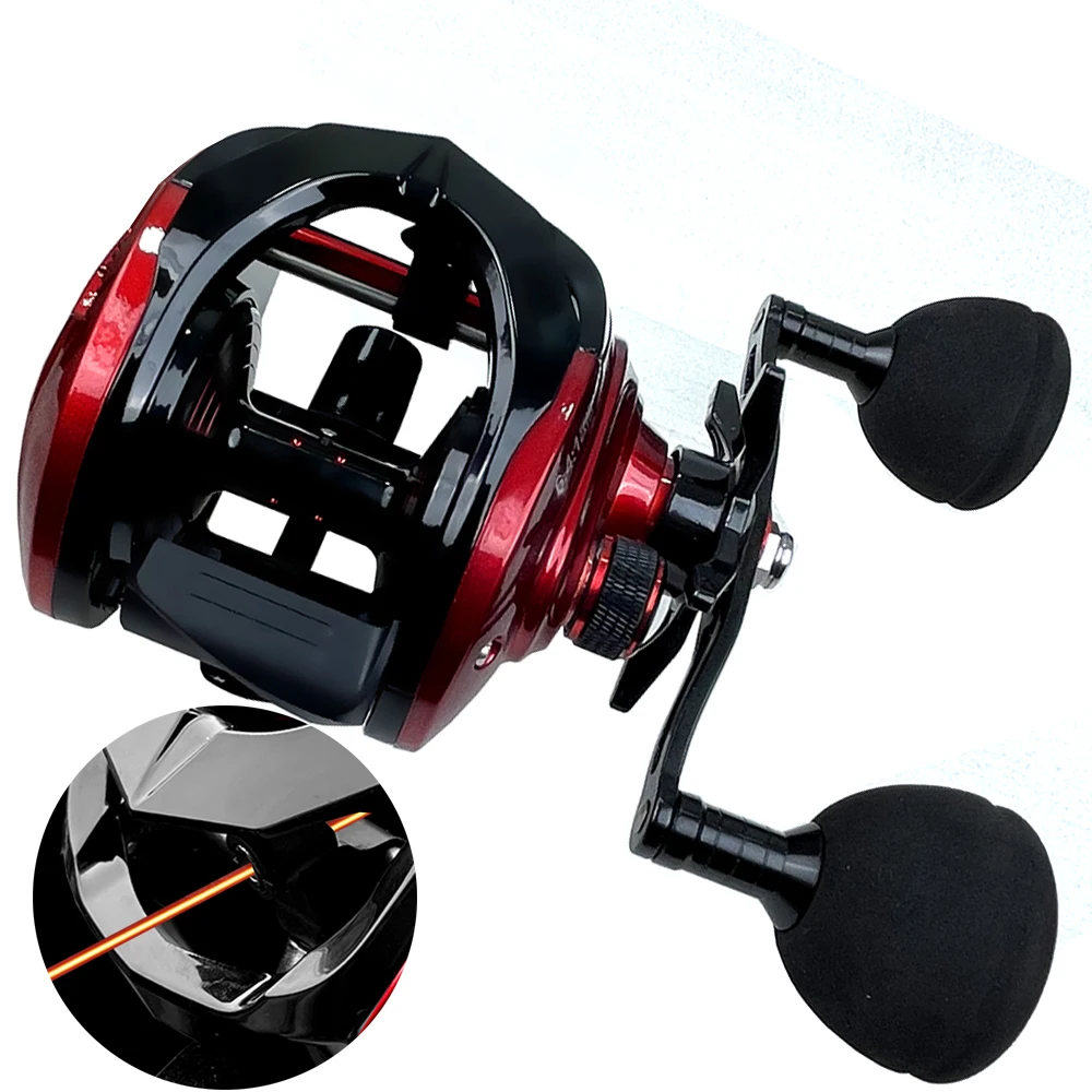 Nuevo carrete de Pesca Baitcasting con freno magnético, relación de engranaje 6,4:1, potencia de arrastre, carrete profundo de Metal de 15KG para aparejos de Pesca de Lucio - imagen 2