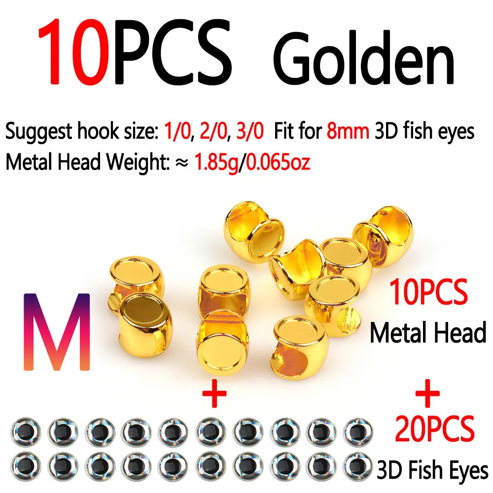 10pcs Golden M
