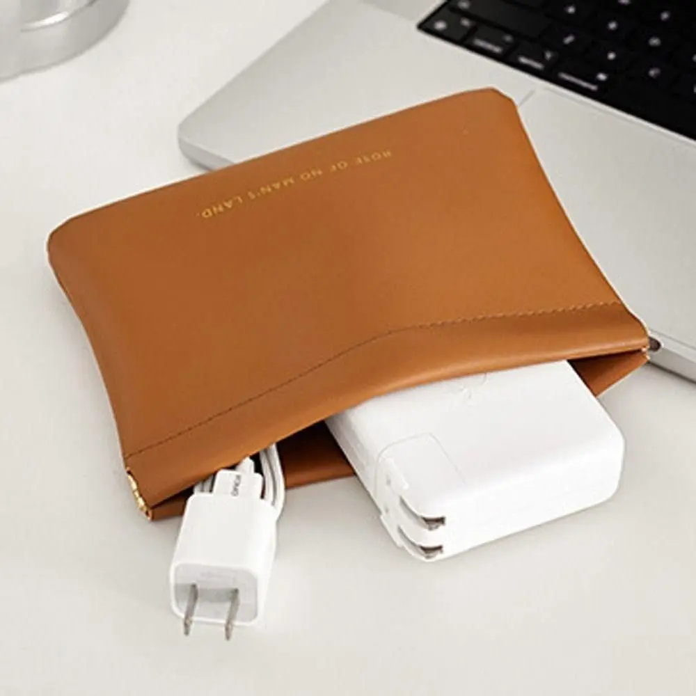 Bolsa de almacenamiento de maquillaje para lápiz labial Simple, Mini llavero portátil a la moda para mujer, joyería, organizador de cosméticos, bolso de mano, bolsas pequeñas de Pu, regalo - imagen 5