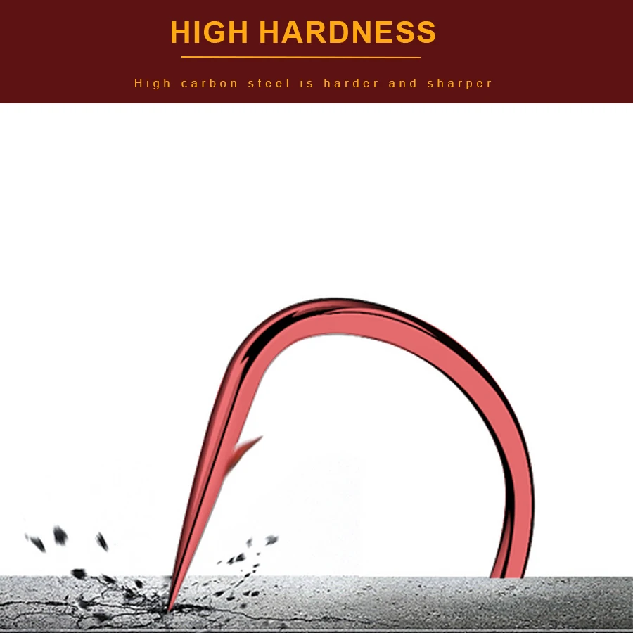 Anzuelos de pesca rojos FTK 1/0-10 #   Señuelos de pesca con púas de mar, vástago de pico, soporte para cebo vivo, plantilla de pesca de carpa, anzuelos de gusano, accesorios, aparejos - imagen 4