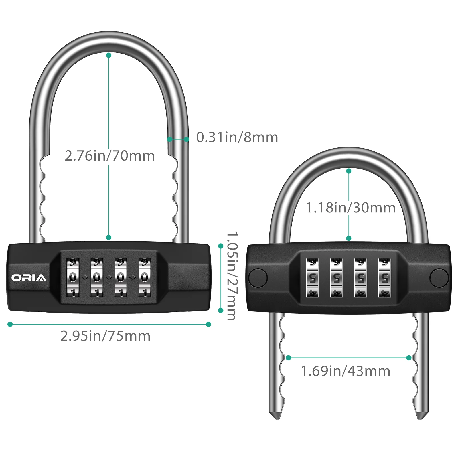 Candado de seguridad para caja de pesca y equipaje con combinación - imagen 3