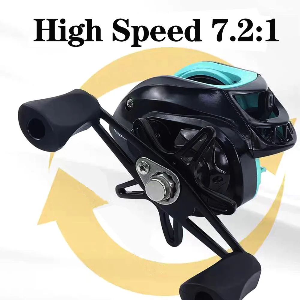 Carrete de pesca Baitcasting arrastre máximo 10kg sistema de freno magnético de 12 velocidades relación de engranaje 7,2: 1 marco de carbono para pesca en agua dulce/salada - imagen 3