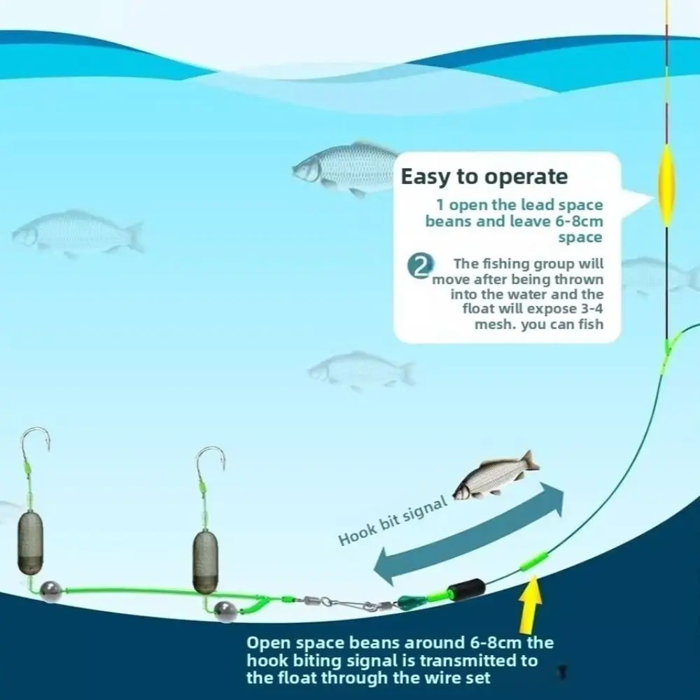 2 anzuelos de pesca para el cabello, anzuelo Iseni, suspensión, anzuelo de pesca de carpa, listo para usar, antideslizante, aparejos de pesca para carpa - imagen 2