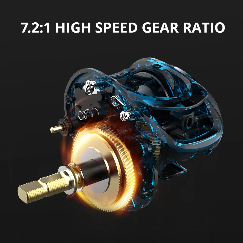 Carrete de Baitcasting KastKing Brutus, sistema de frenado magnético, relación de engranaje 7,2: 1, 5 + 1 rodamientos de bolas, bobina de pesca de arrastre máximo de 8KG - imagen 5