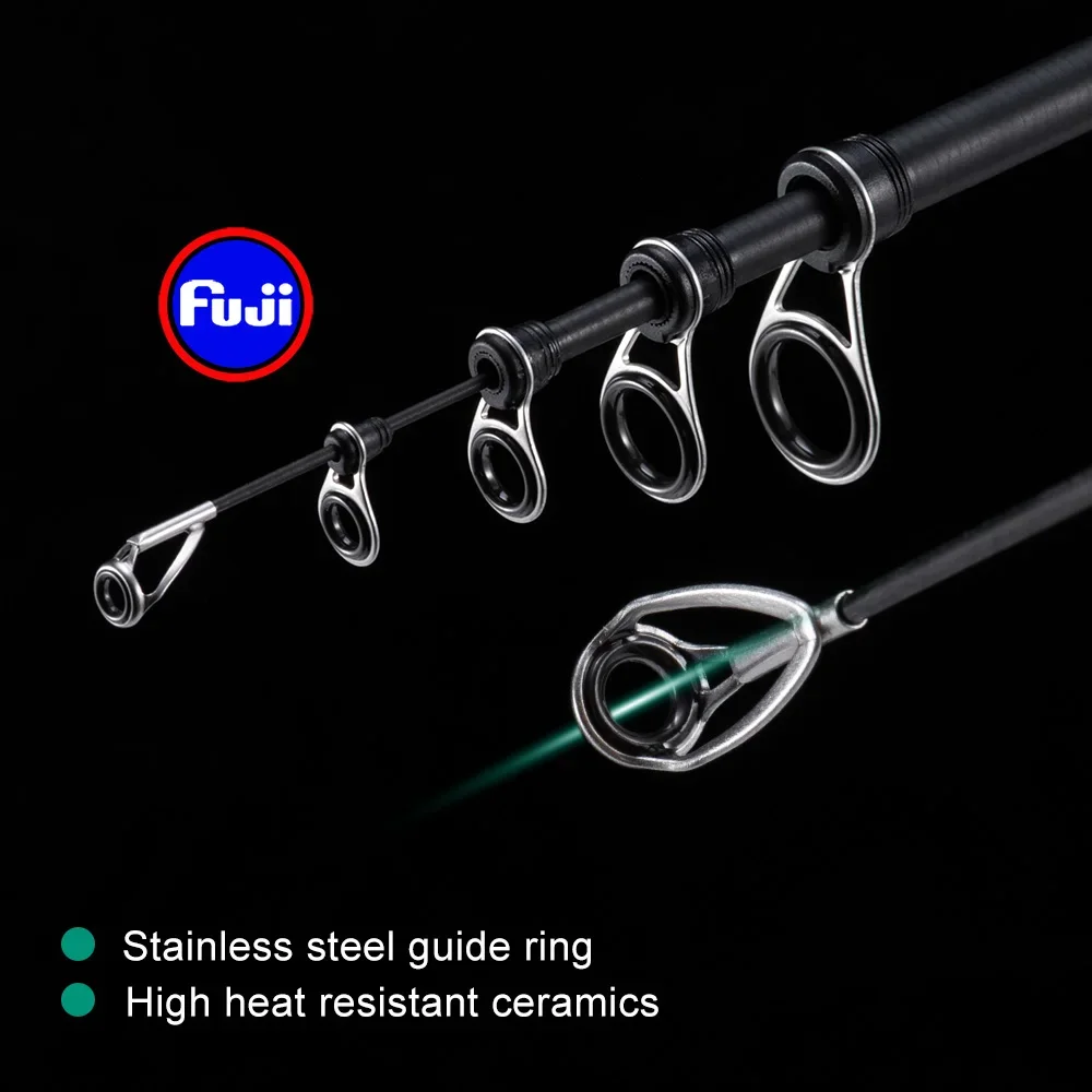 Goture BRAVERY 1,68 M 1,8 M caña de pescar en roca de fibra de carbono anillo guía FUJI caña de carpa caña de pescar de mar telescópica aparejos giratorios - imagen 3