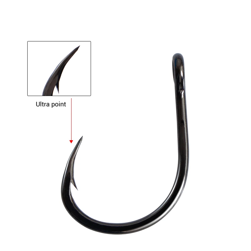 Mustad-anzuelo de pesca de agua salada, anzuelo redondo resistente al óxido, 4X, 10827NP-BN - imagen 2