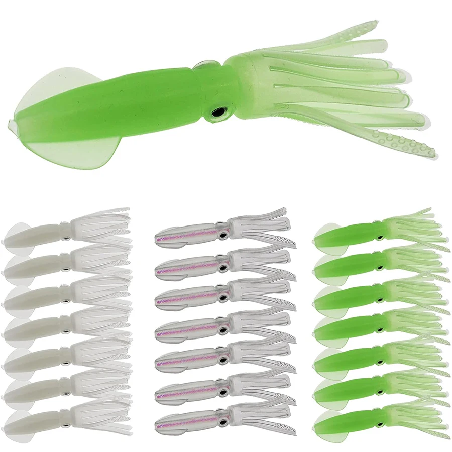 Señuelos Swimbait luminosos de vinilo – Cebo de calamar para lubina y trucha - imagen 4