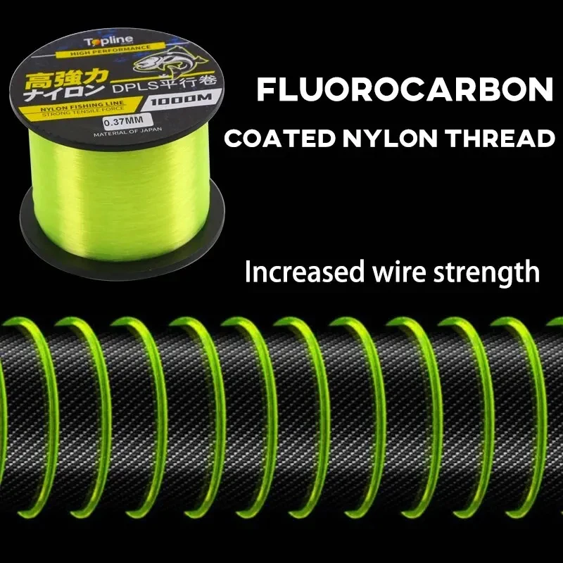 Línea de pesca 2 uds 1000mm 0,372mm línea de nailon color mezclado línea de PE más resistente y duradera para pesca en el mar de agua salada - imagen 4