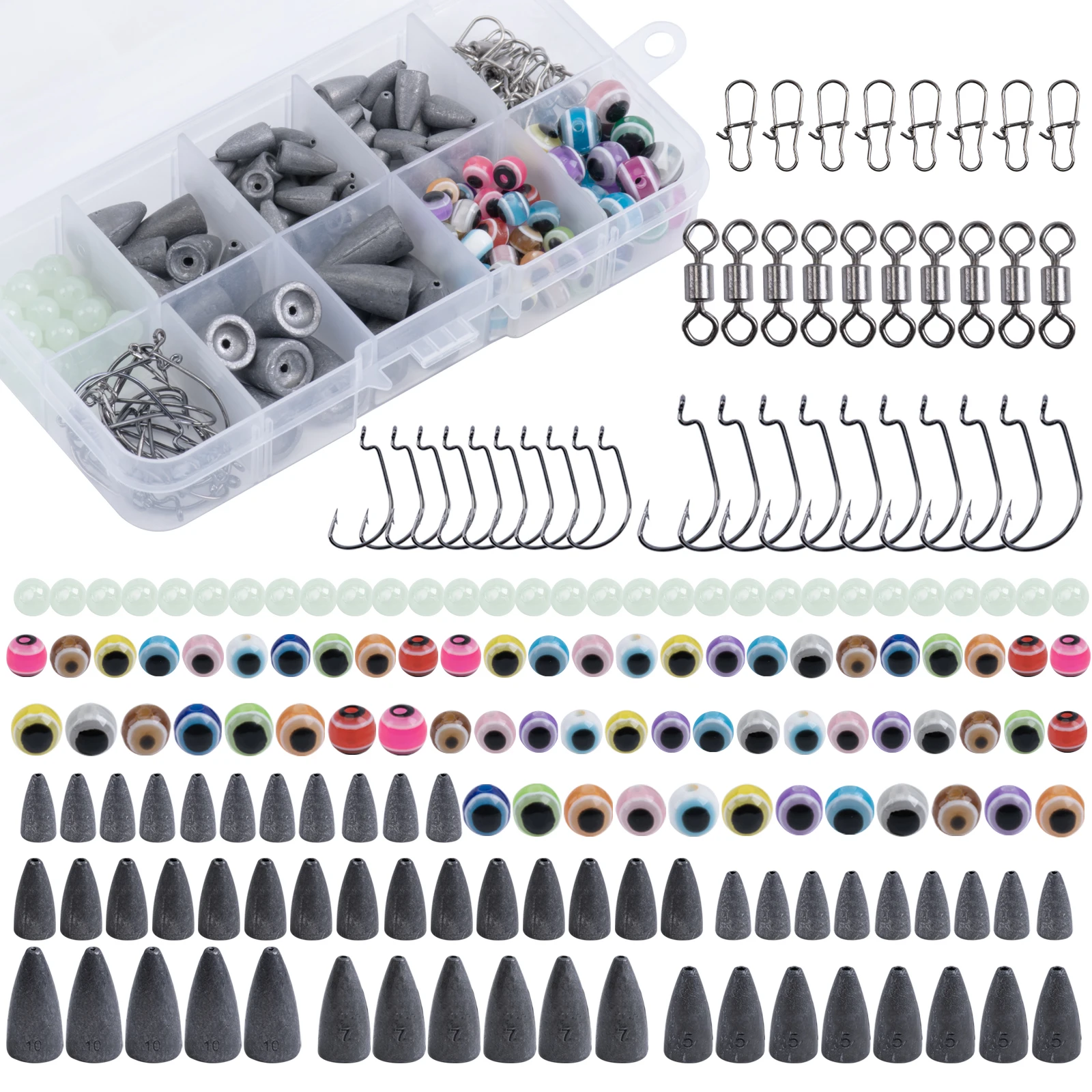 Goture Kit de accesorios de pesca – Anzuelos, esmerillones y broches - imagen 5