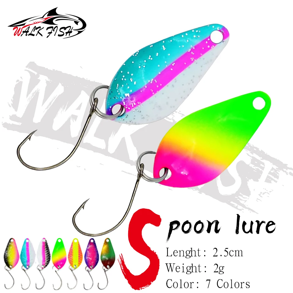 WALK FISH cuchara metálica para trucha – diseño con lentejuelas