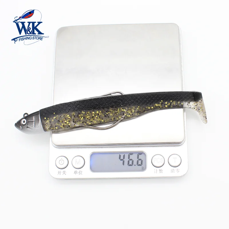 Señuelo de pesca pesado con cabeza de plantilla de 28g, 12cm, carnada suave de vinilo para pececillos, cebos de pesca en barco - imagen 5
