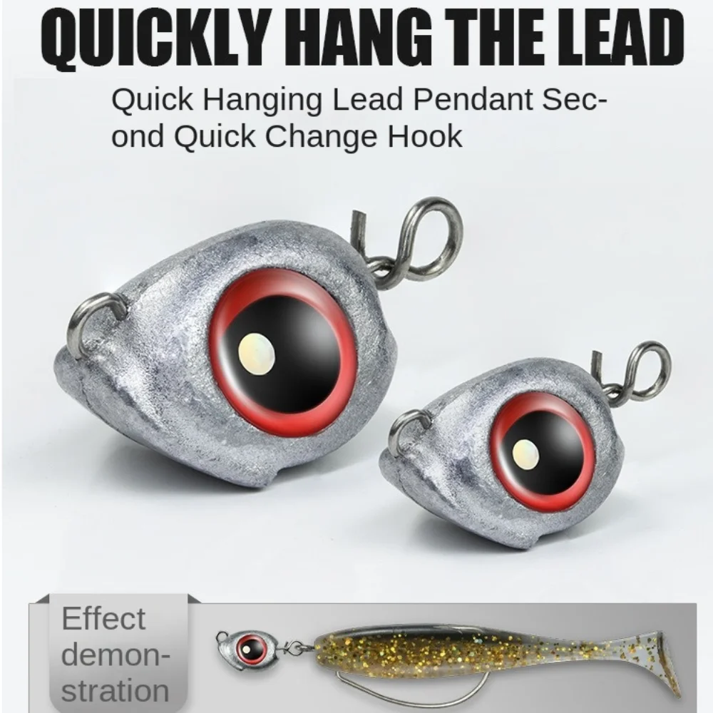 2025 Jig Head cabeza de plomo cebo plomo ojos grandes inferior Swimbait Jig Heads luminoso suave gusano señuelo Jig cabeza de Metal pesca - imagen 5