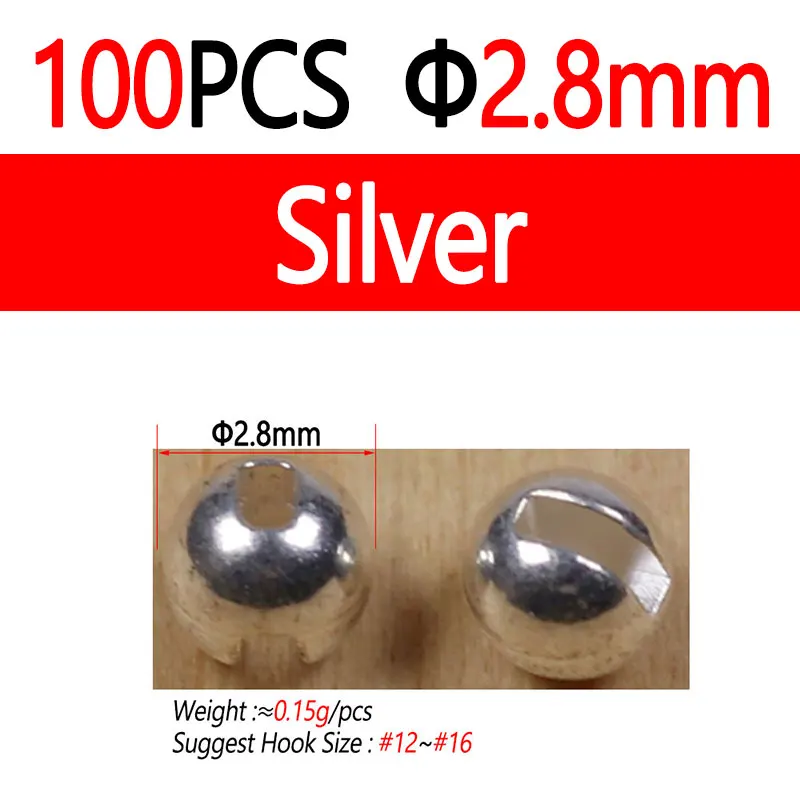 100pcs 2.8mm Silver