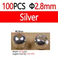 100pcs 2.8mm Silver
