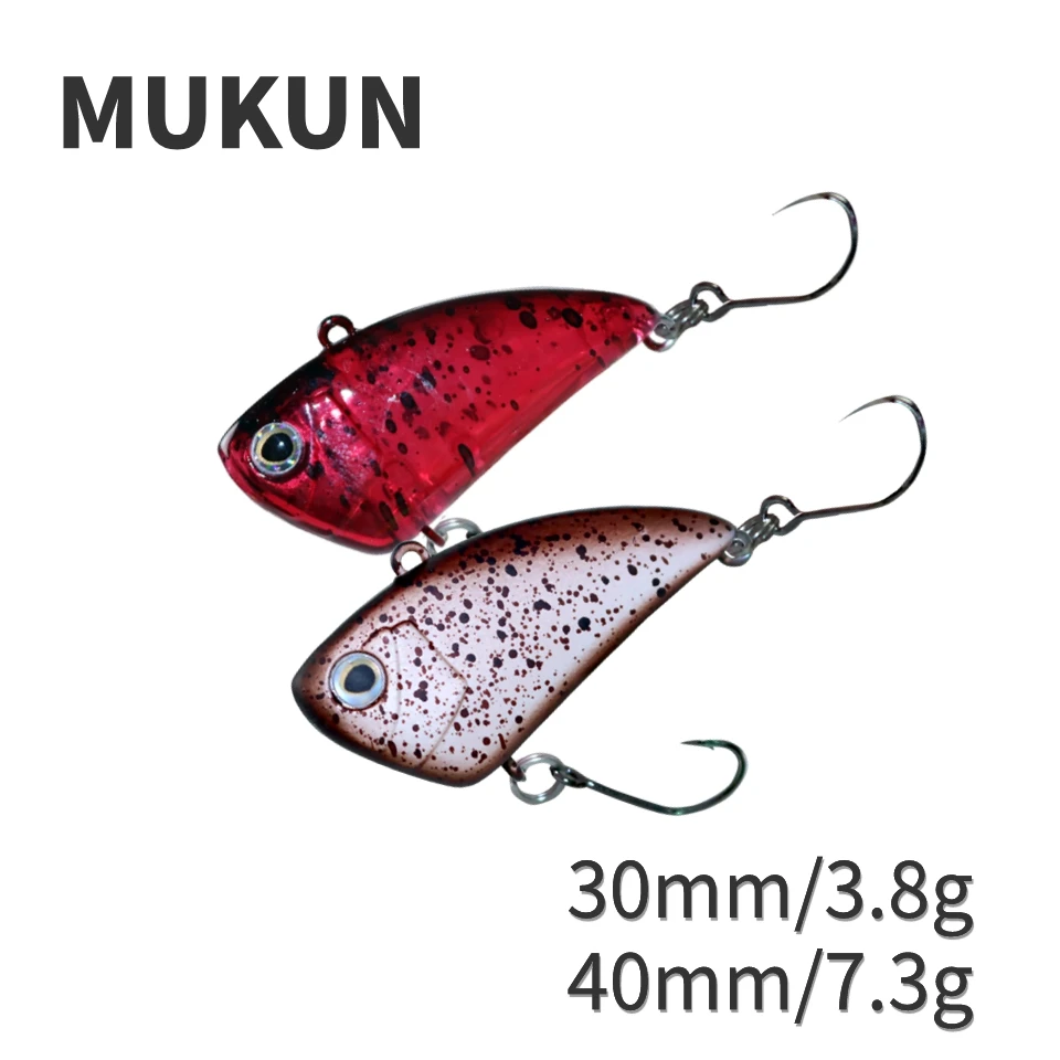 MUKUN Mini VIB 3,8g30mm 7,3g40mm Crankbait vibración hundimiento cebos duros artificiales sin labios manivela Wobbler señuelo de pesca para Lucio - imagen 2