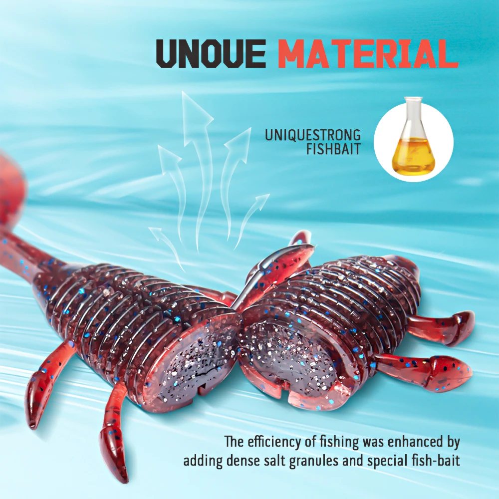 SOLOKING 6 unids/lote señuelo suave insecto gordo para pesca de lubina 8,3g 83mm cebo suave de pesca Swimbait Kit de señuelo de pesca - imagen 4