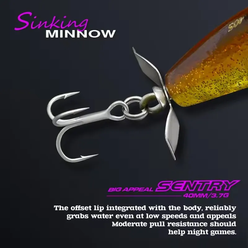 TSURINOYA Propeller Minnow – Señuelo hundible con cola giratoria - imagen 2