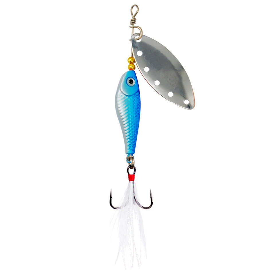 WALK FISH-señuelo de pesca giratorio VIB, 1 piezas, 9G/15,6G, lentejuelas de vibración de Metal con pluma, cebo duro, cuchara giratoria, cebo para Lucio - imagen 2