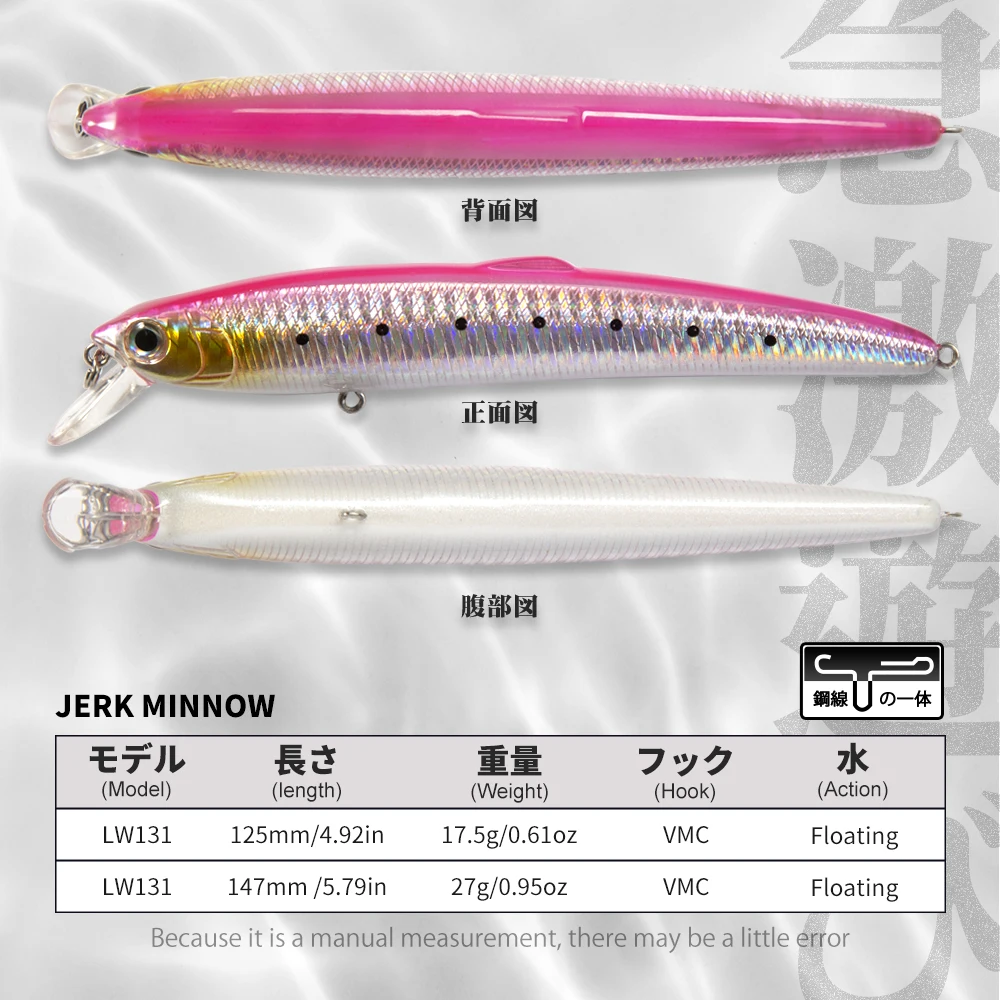 Hunthouse Saruna Minnow 90 y 125 y 147mm señuelo flotante Wobbler cebo Jerkabit señuelo para pesca lubina Minnow cebo - imagen 4