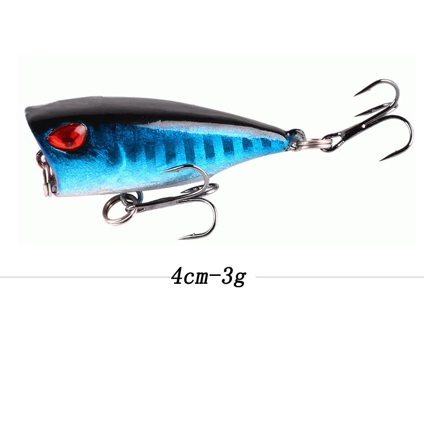 Señuelo de pesca duro mini Popper, 5 piezas, 4cm, 3g, Crankbait, Wobbler, aparejos Isca Poper, señuelos de Lucio flotante - imagen 3