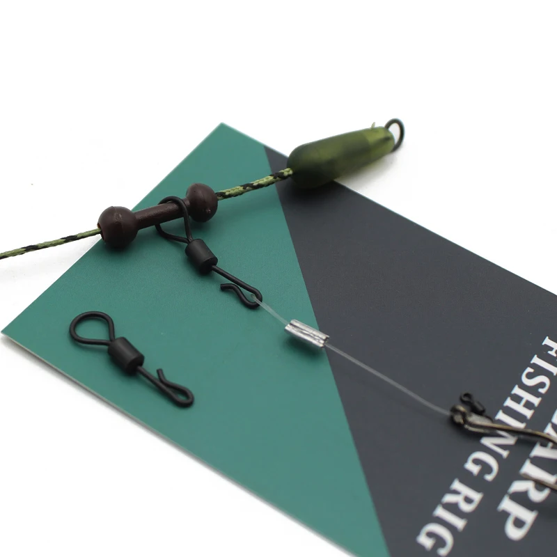 Aparejos de pesca de carpa giratorios de cambio rápido de ojo grande, aparejos de pelo Chod, línea de carpa, cebo para carpa, accesorios de pesca, equipo, 20 piezas - imagen 5