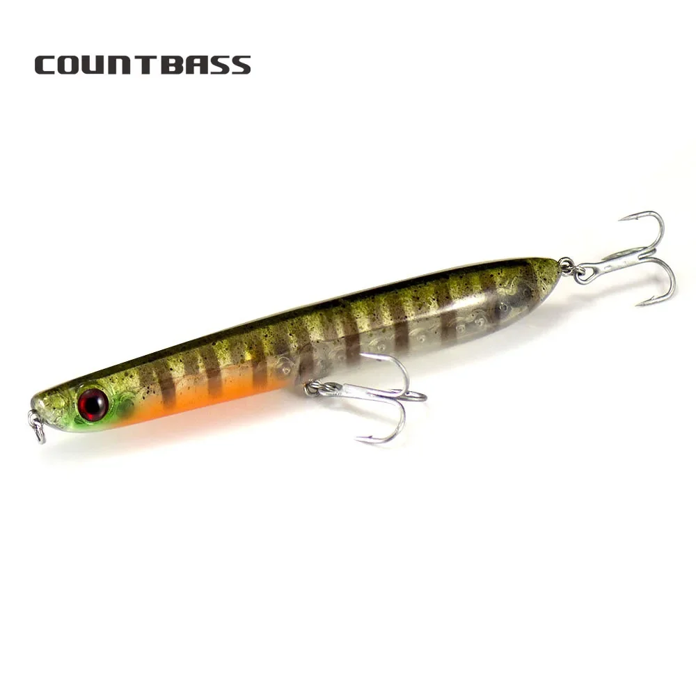 Countbass superficie Topwater señuelo de pesca Popper Stick cebo lubina Leurre Peche lápiz cebo duro Señuelos de agua salada 123mm 17g