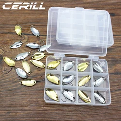 Cermill Kit Señuelos de Metal – Wobbler y spinner dorados plateados