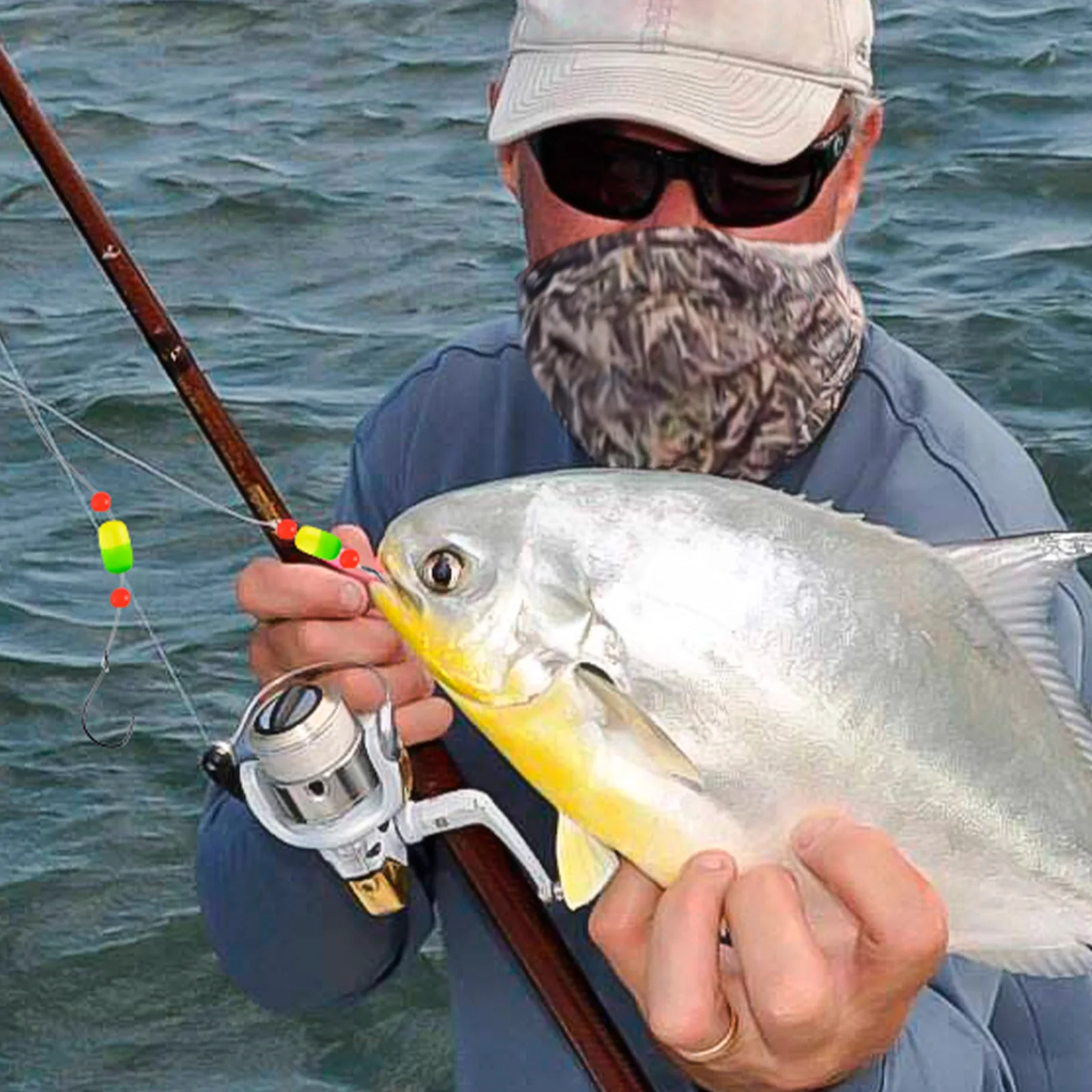 Aparejo Pompano Rig 100cm – Flotador y anzuelo circular surfcasting - imagen 5