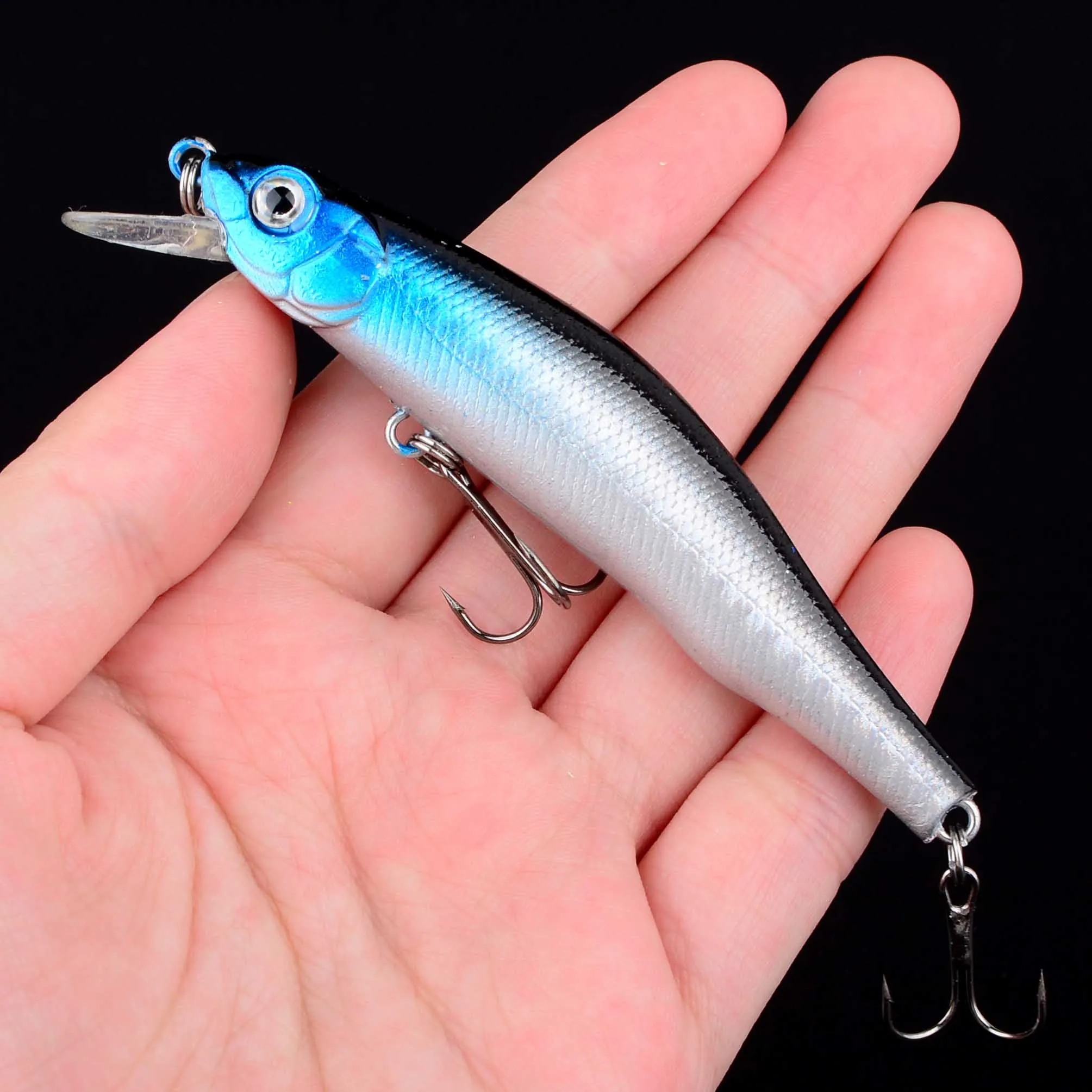 Señuelo Minnow flotante con anzuelo triple – Cebo duro para lubina - imagen 2
