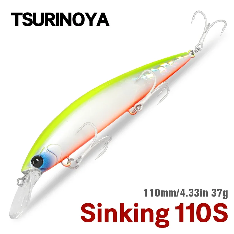 TSURINOYA 110S 110mm 37g pececillo de hundimiento pesado duro plástico Artificial señuelo de pesca de mar WIZARD Max 80m cebo de fundición Ultra largo - imagen 2