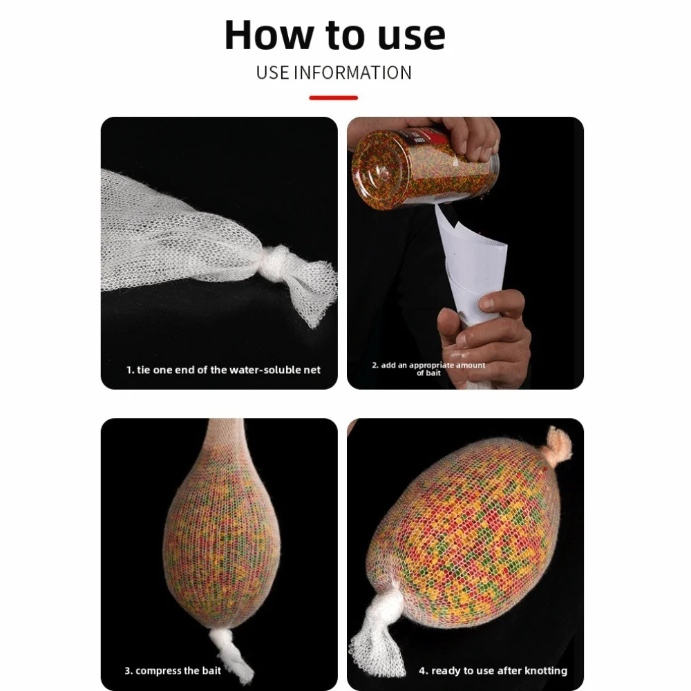 18mm 25mm 37mm 44mm 60mm PVA malla de pesca Soluble en agua 5m de longitud redes de cebo solubles en agua redes de cebo de varios tamaños trampa de pesca - imagen 2