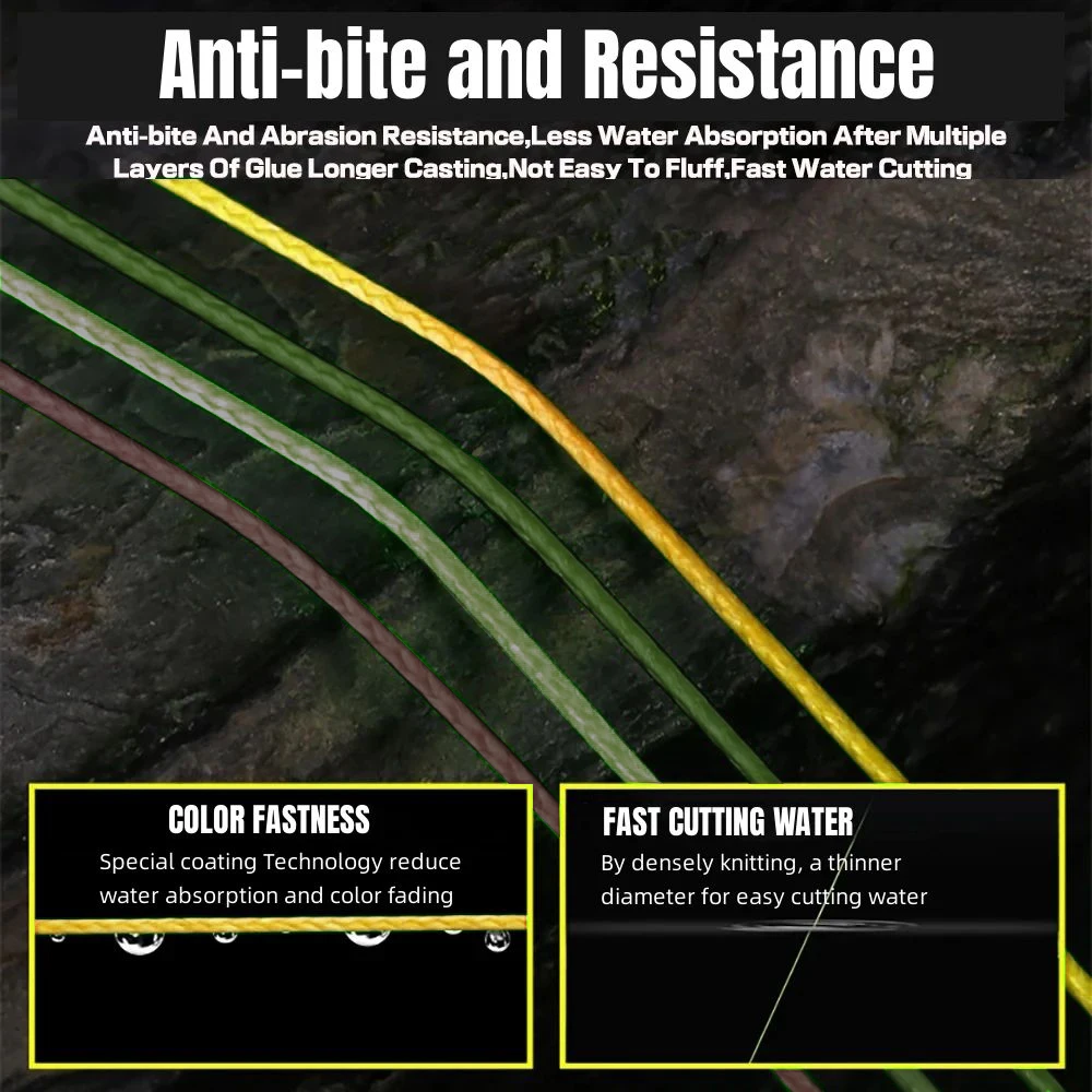 Línea de pesca de carpa PE X12 mejorada, 300/500/1000M, 12 hebras trenzadas, multifilamento súper fuerte resistente al desgaste, alambre de agua salada marina - imagen 3