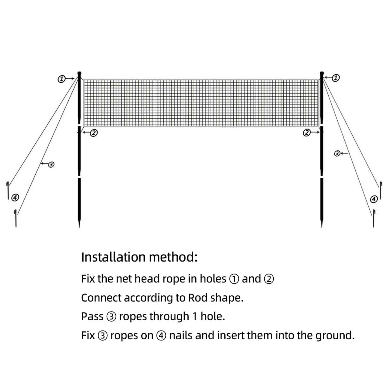 Red portátil de voleibol de playa con soporte y voleibol para patio trasero, playa al aire libre - imagen 5