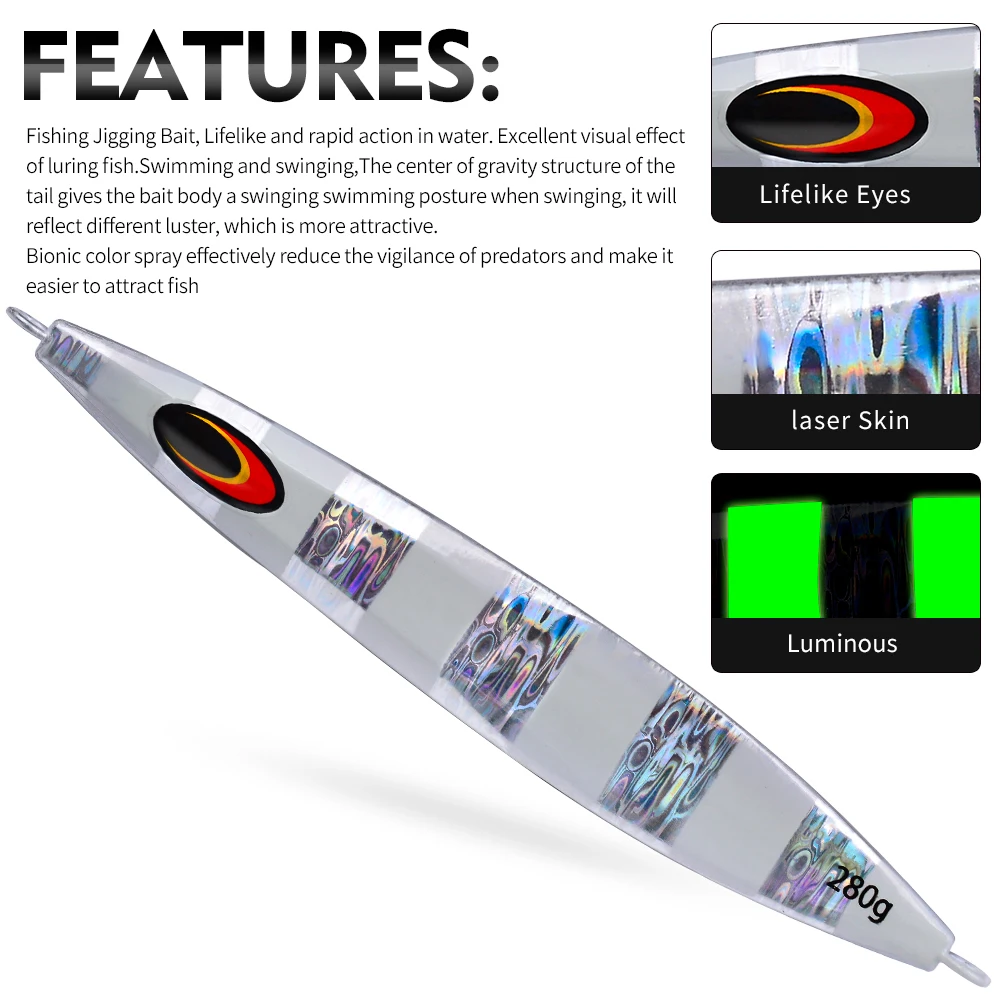 Proberos, 1 unidad, plantillas de agua salada, señuelos de lanzamiento de Jigging de velocidad, señuelos artificiales de Jigging Vertical - imagen 5