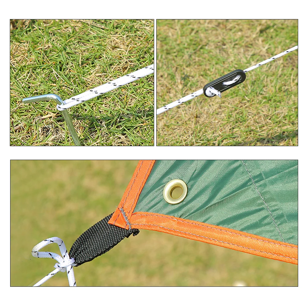 SANLIKE, toldo UV impermeable verde portátil para exteriores, cubierta para la lluvia, se puede utilizar como tela para el suelo, accesorios para tienda de campaña en la playa y al aire libre - imagen 3