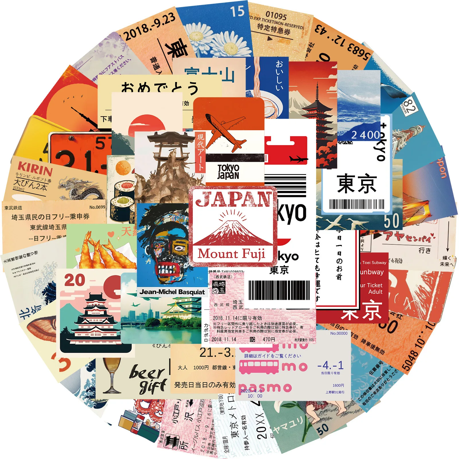 50 Uds. De elementos culturales japoneses, pegatinas de grafiti de viaje para teléfono, guitarra, portátil, maleta, taza, pegatina impermeable, juguetes para niños - imagen 3